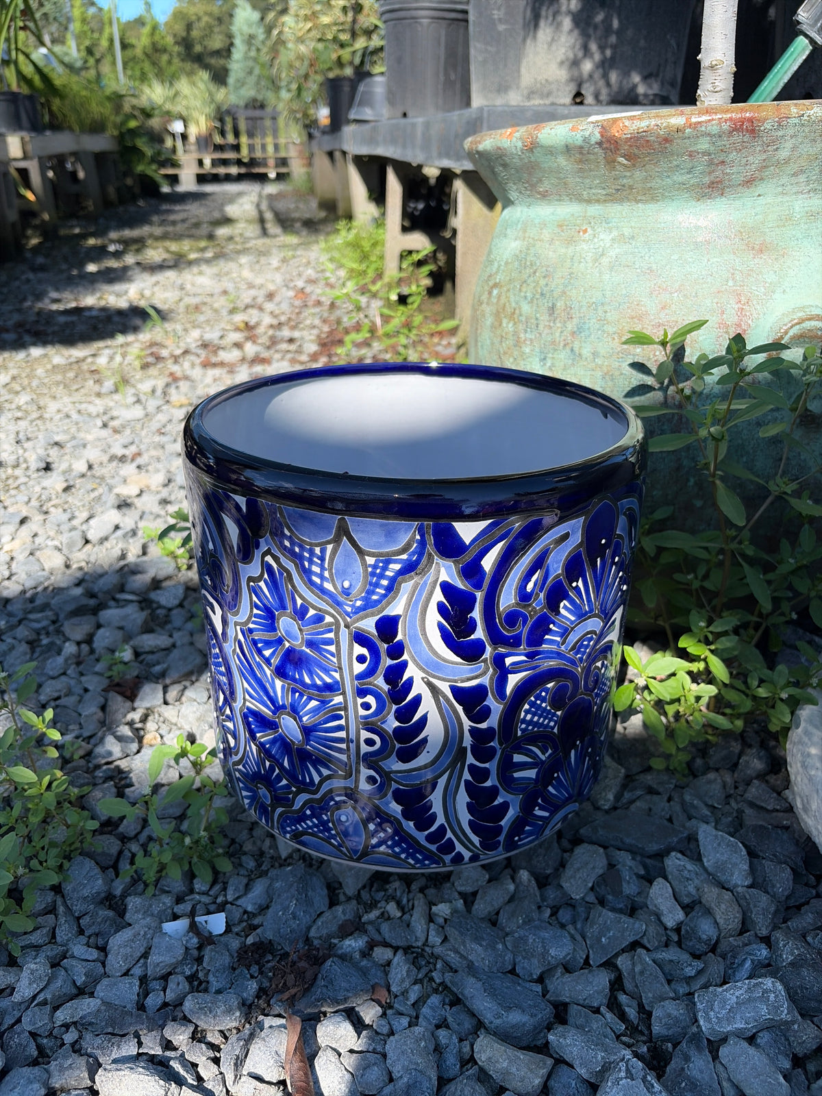 Mexican Pottery Hand-Painted Blue Small