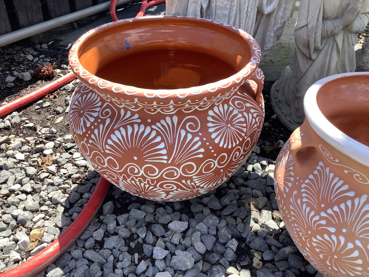 Mexican pottery w/ handles XL tan