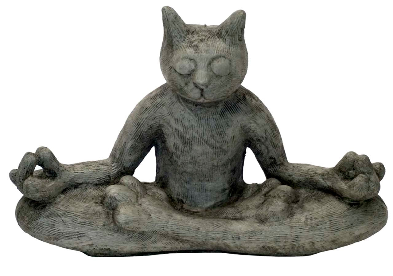 Meditating Cat Statue