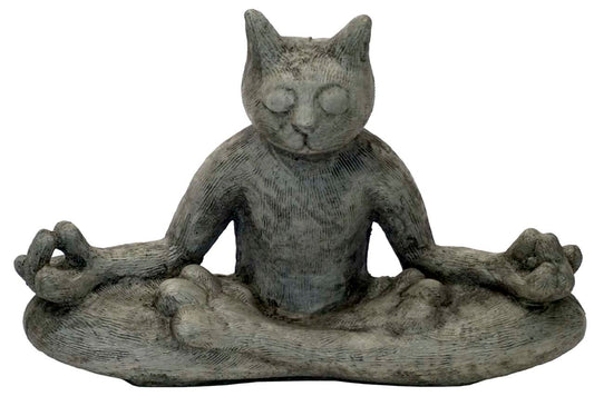 Meditating Cat Statue