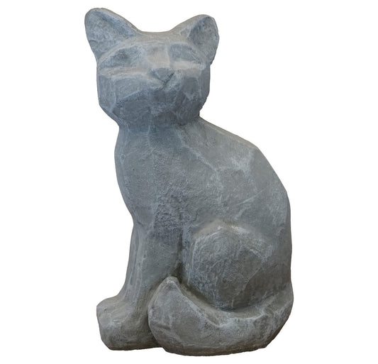 Carved Stone Cat Statue