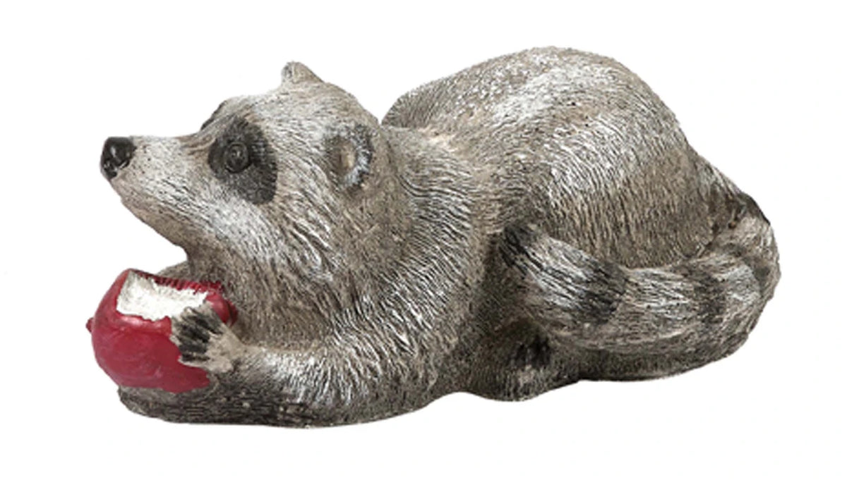 Raccoon Eating Apple Statute