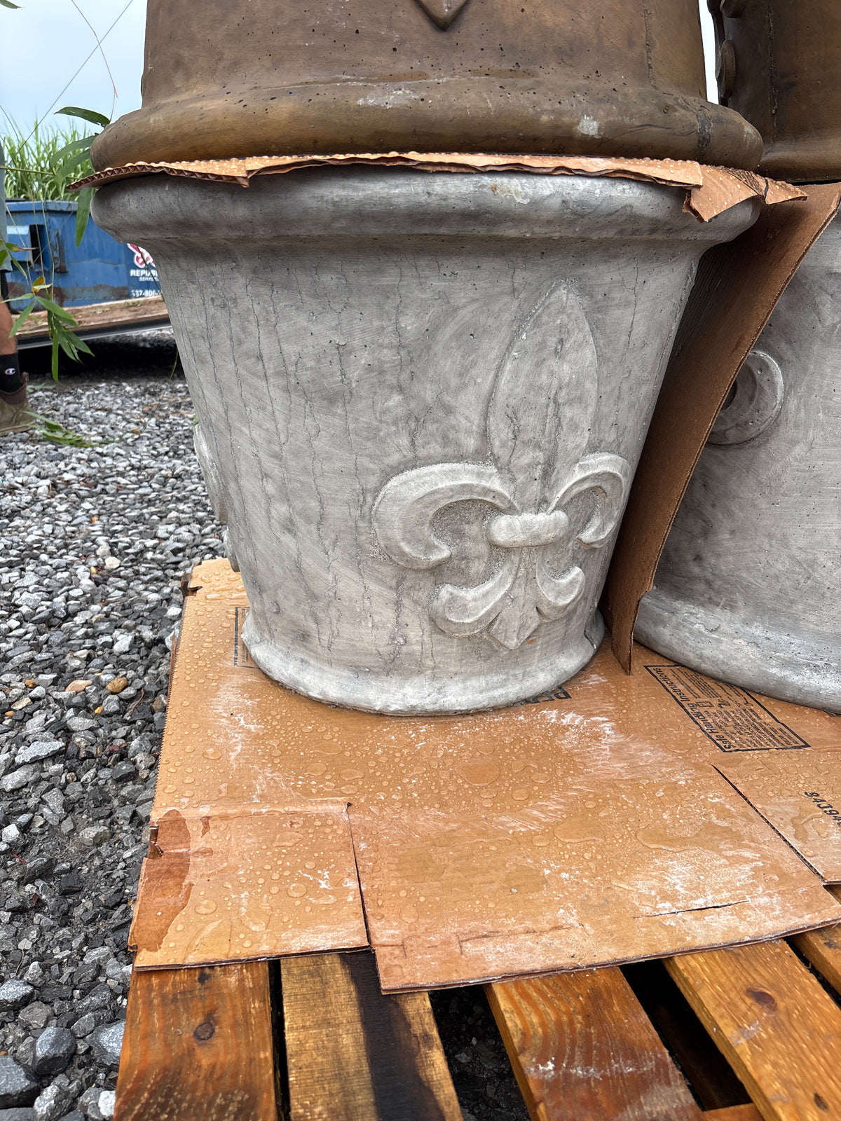Large Plain Rim Fleur De Leis Planter