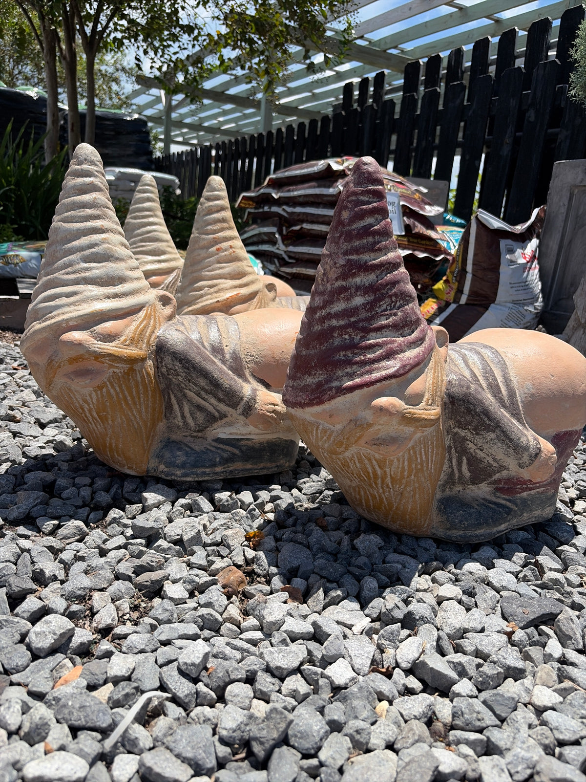 Clay Garden Gnome Showing Rear