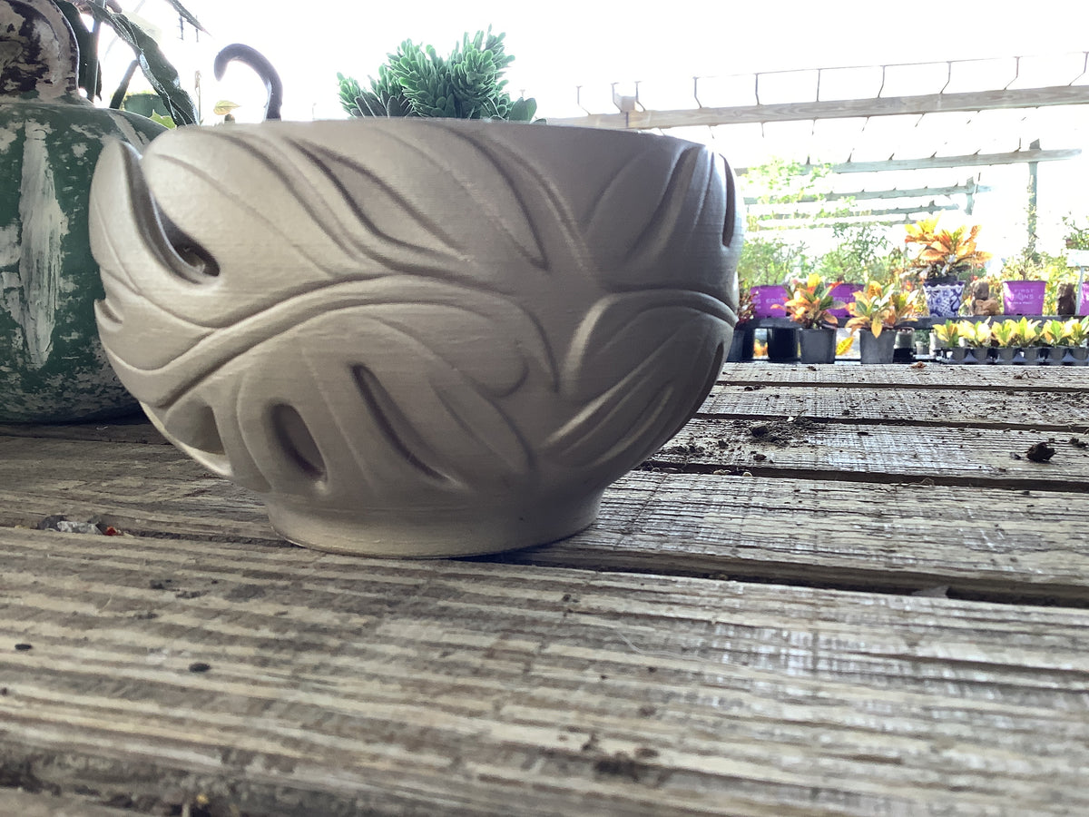 Gold monstera bowl