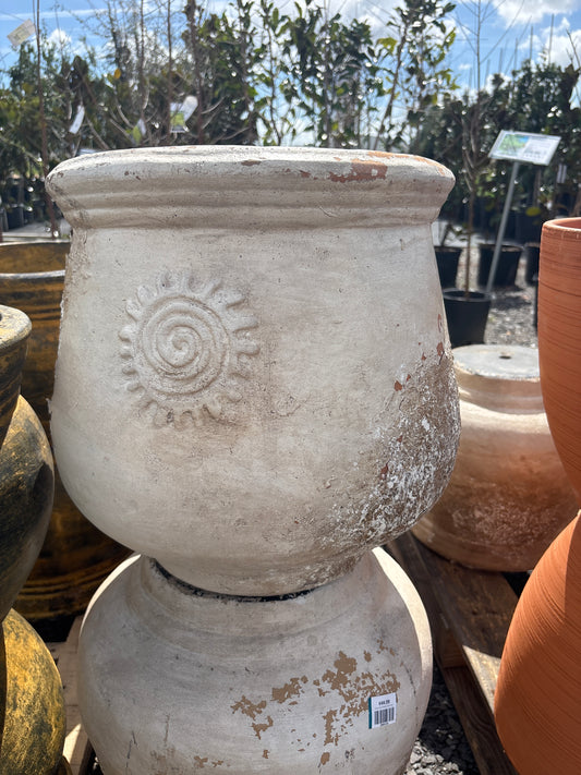 Clay Cup Planter with Sun