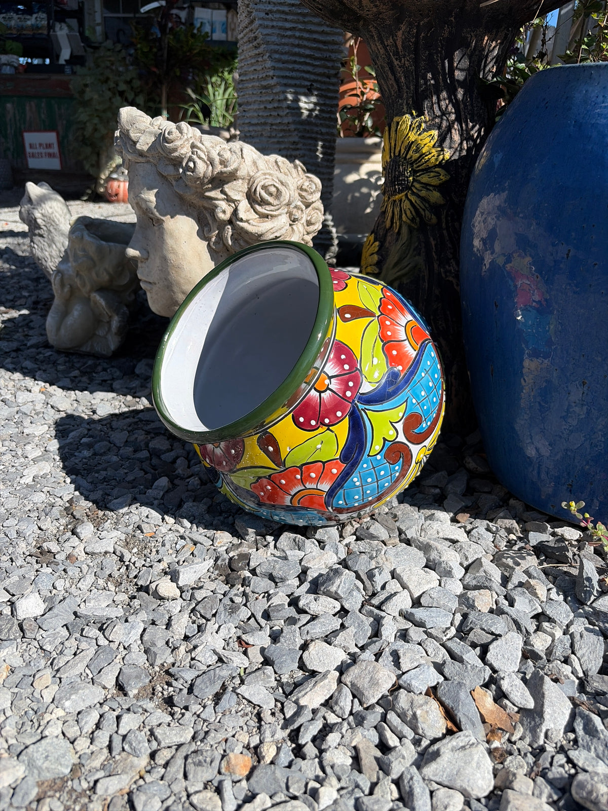 Mexican Pottery Hand-Painted Tilted