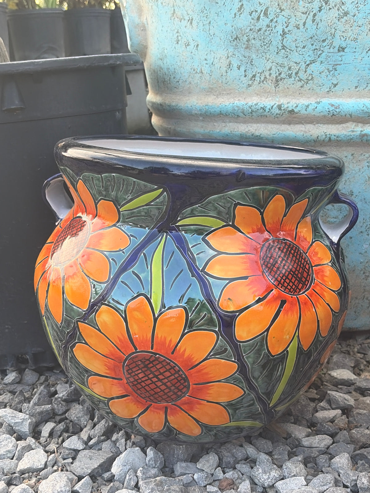 Mexican Pottery Medium Sunflower
