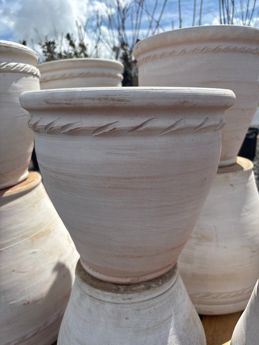 11” White Pakistani Rope Planter