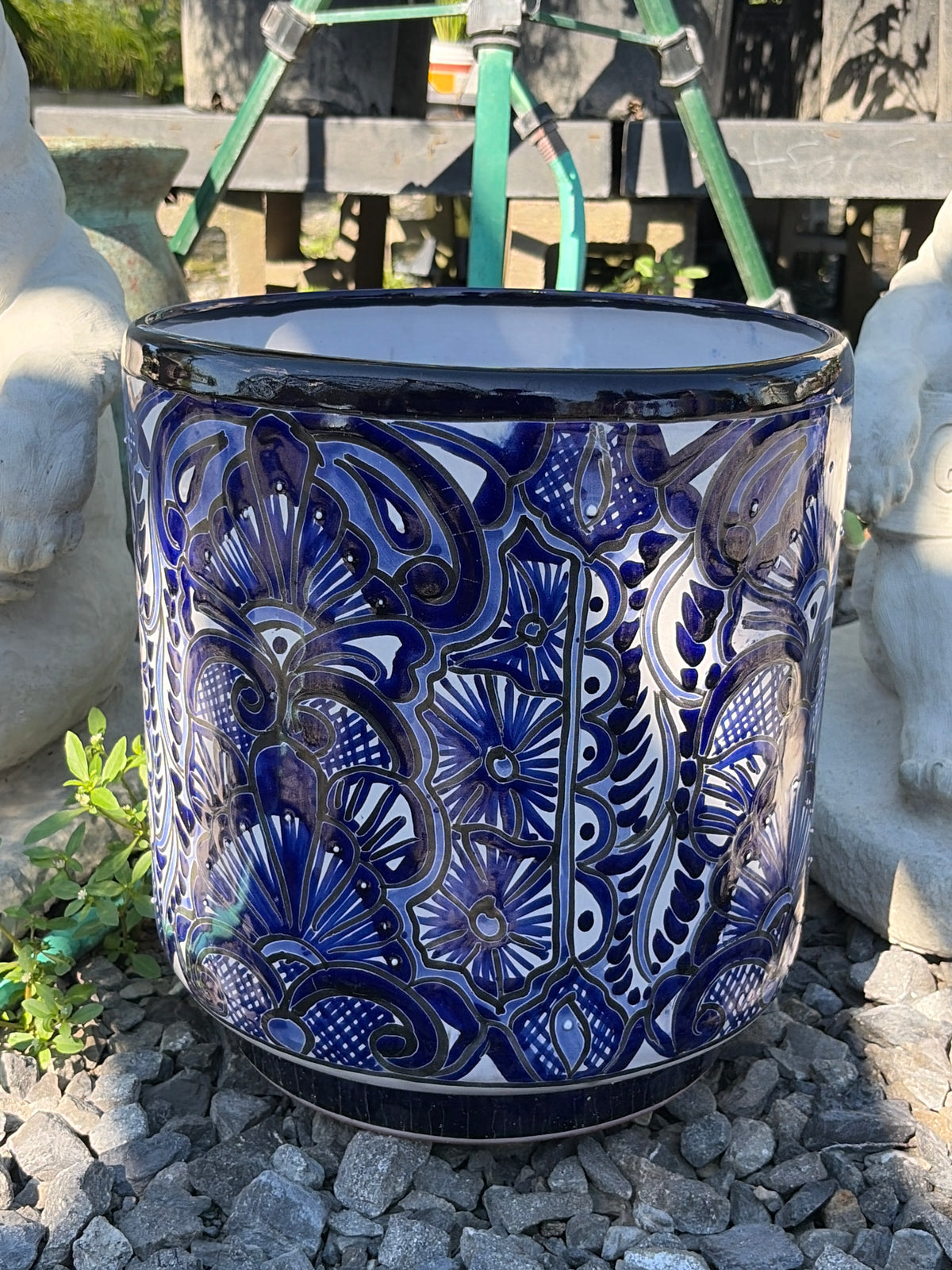 Mexican Pottery Hand-Painted Blue Large